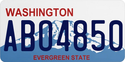 WA license plate ABO4850