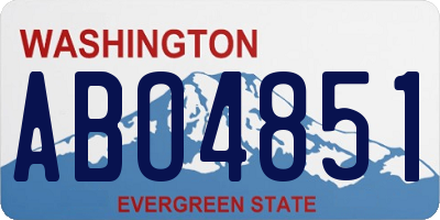 WA license plate ABO4851