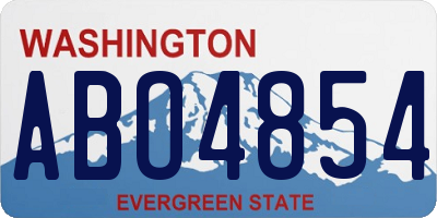 WA license plate ABO4854