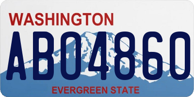 WA license plate ABO4860