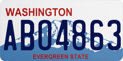 WA license plate ABO4863