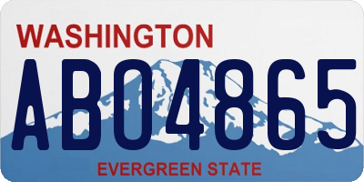 WA license plate ABO4865