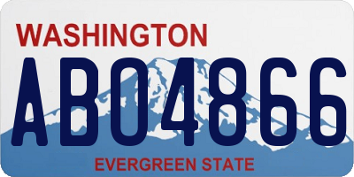 WA license plate ABO4866