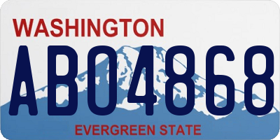 WA license plate ABO4868