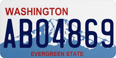 WA license plate ABO4869