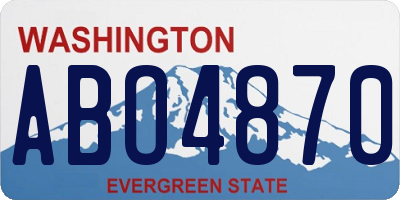 WA license plate ABO4870