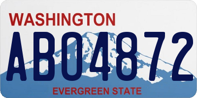 WA license plate ABO4872