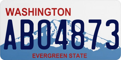 WA license plate ABO4873