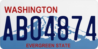 WA license plate ABO4874