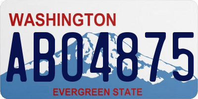 WA license plate ABO4875