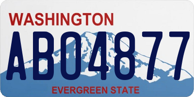 WA license plate ABO4877