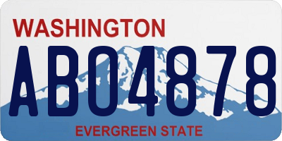 WA license plate ABO4878