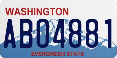 WA license plate ABO4881