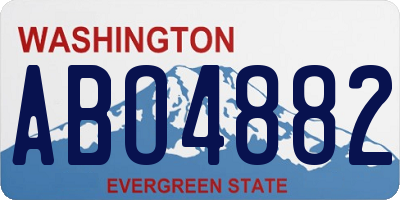 WA license plate ABO4882