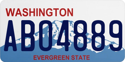 WA license plate ABO4889