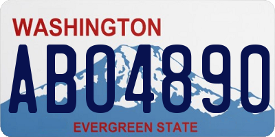 WA license plate ABO4890