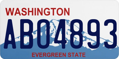 WA license plate ABO4893