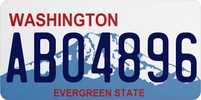 WA license plate ABO4896