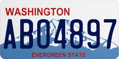 WA license plate ABO4897