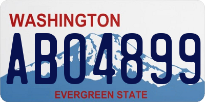 WA license plate ABO4899