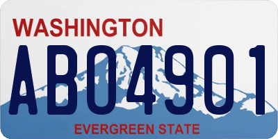 WA license plate ABO4901