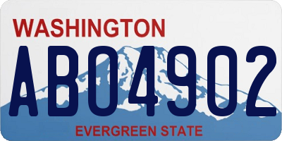 WA license plate ABO4902
