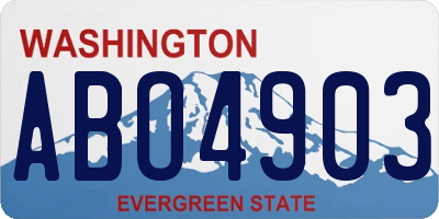 WA license plate ABO4903