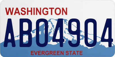 WA license plate ABO4904