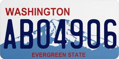 WA license plate ABO4906