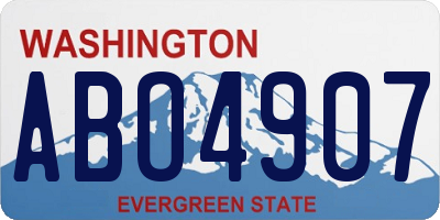 WA license plate ABO4907