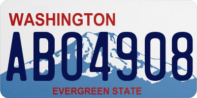 WA license plate ABO4908