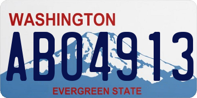 WA license plate ABO4913