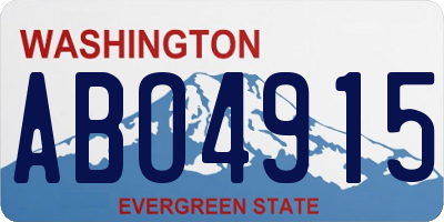 WA license plate ABO4915