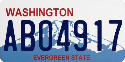 WA license plate ABO4917