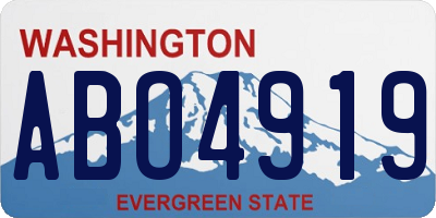 WA license plate ABO4919