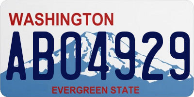 WA license plate ABO4929