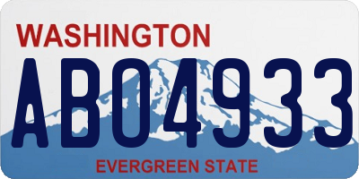 WA license plate ABO4933