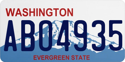 WA license plate ABO4935