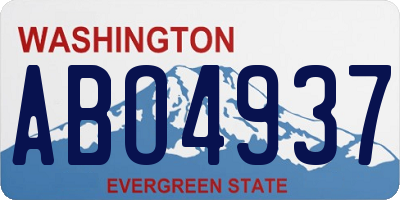 WA license plate ABO4937