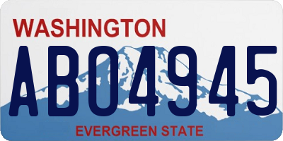 WA license plate ABO4945