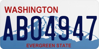 WA license plate ABO4947