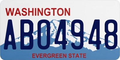 WA license plate ABO4948