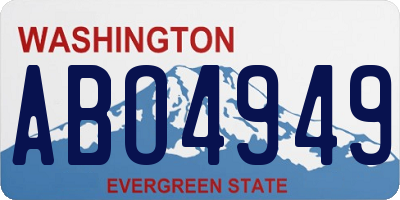 WA license plate ABO4949
