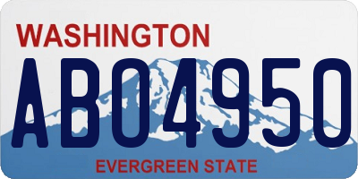 WA license plate ABO4950