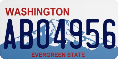 WA license plate ABO4956
