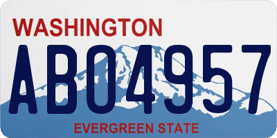 WA license plate ABO4957