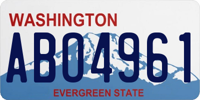 WA license plate ABO4961