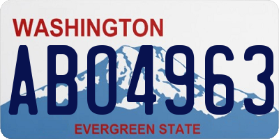 WA license plate ABO4963