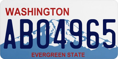 WA license plate ABO4965