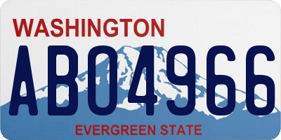 WA license plate ABO4966